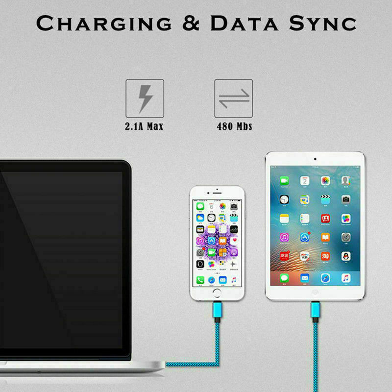 LOT Micro USB Fast Charger Data Sync Cable Braided Cord For Android 10FT