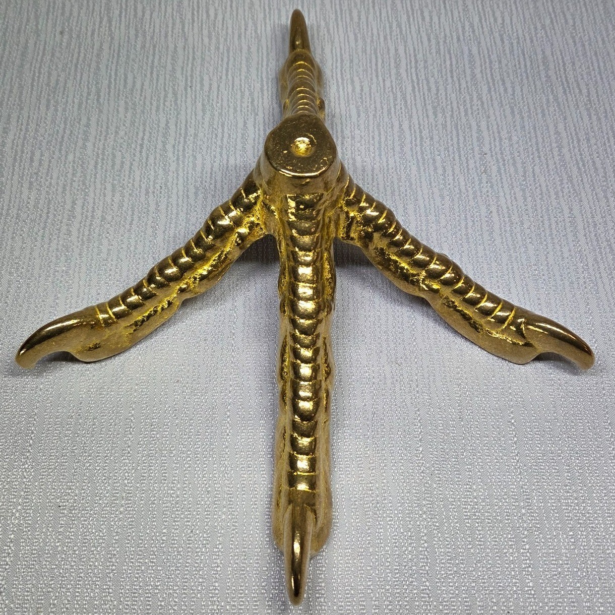 VINTAGE SOLID BRASS TURKEY FOOT LAMP PART, 12.5" PAPER WEIGHT