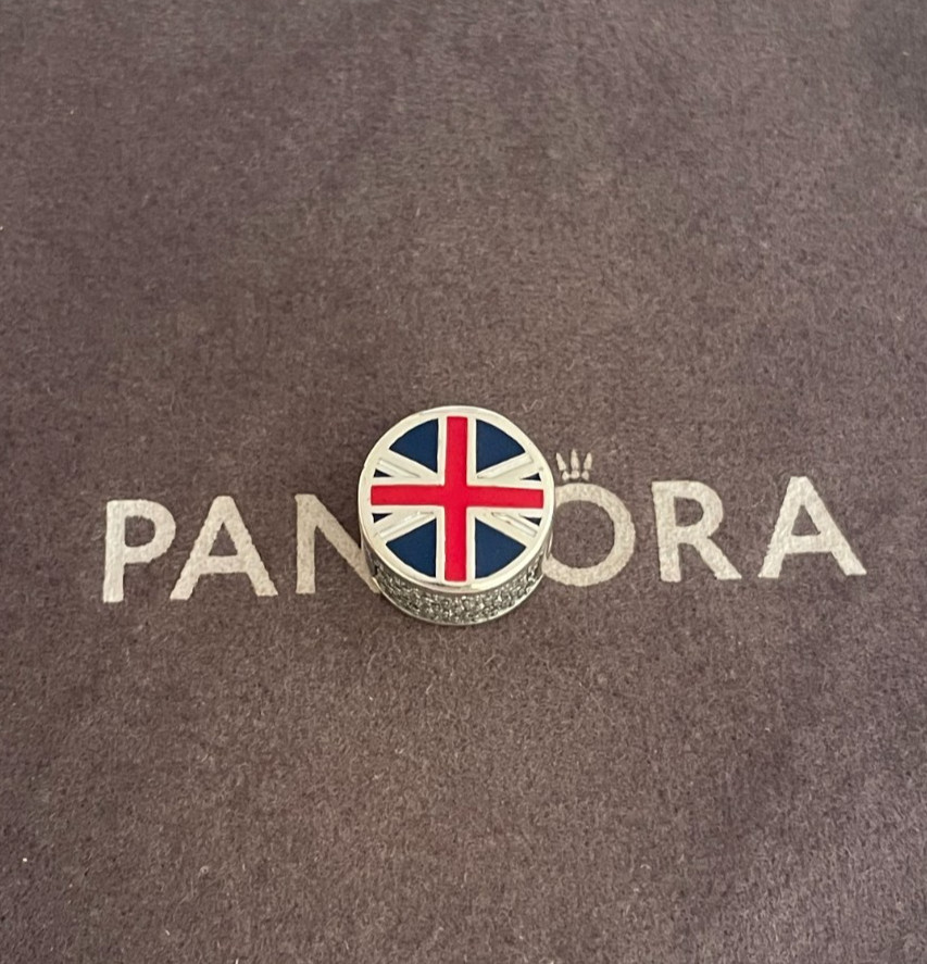 Pandora England Flag Exclusive Bead Charm  S925 Sterling Silver