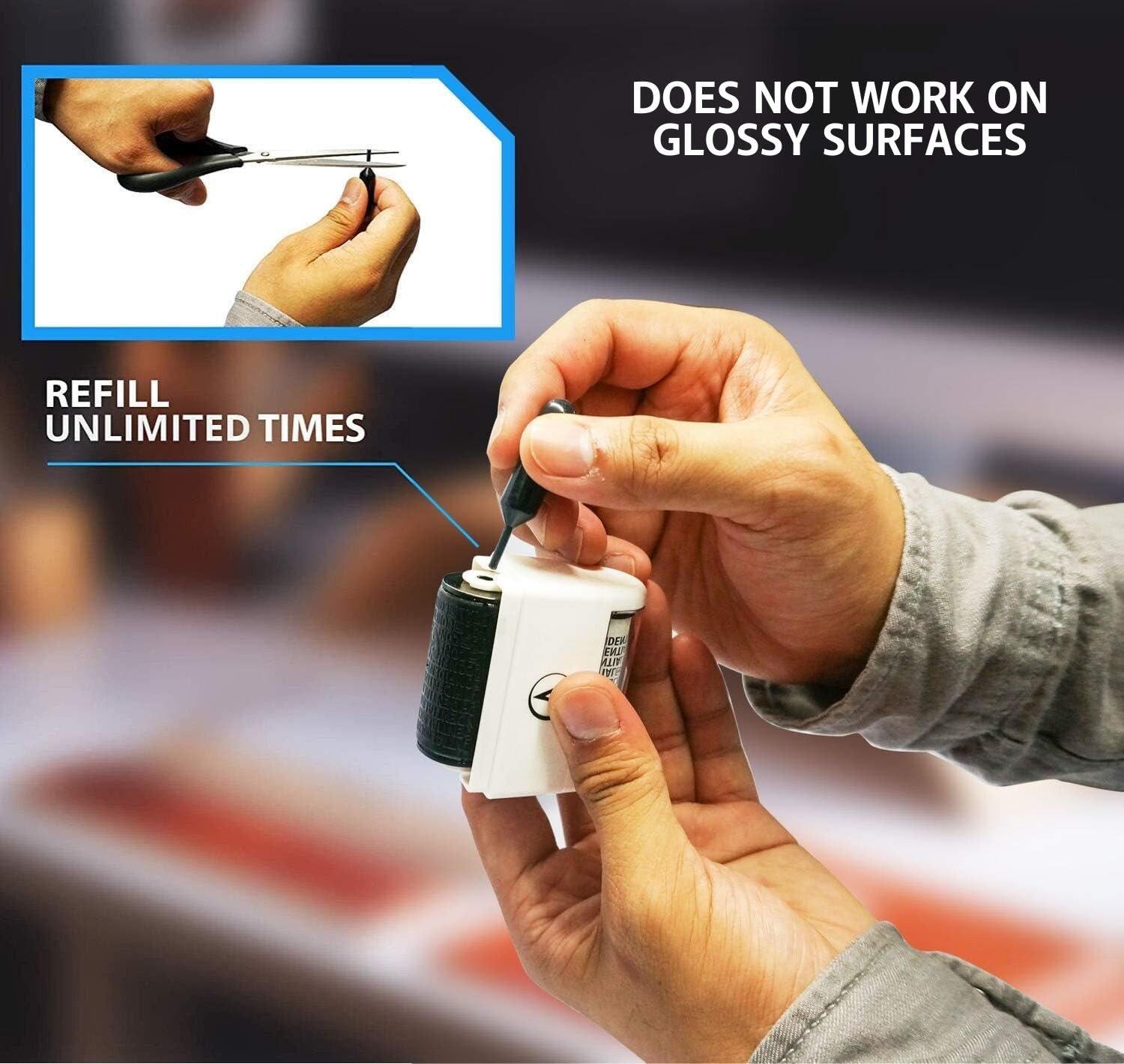 Identity Theft Protection Roller Stamp for Hiding Sensitive Information, Wide...