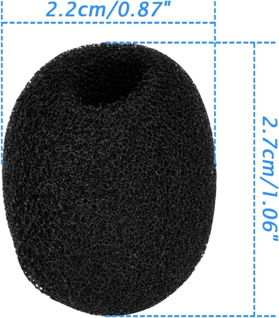 5 Pack Mini Lapel Headset Microphone Windscreen Foam Cover, Black | Mic Muffl...