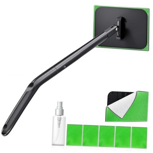 Car Windshield Cleaner Tool with Extendable Handle, Inside Auto Dark Green