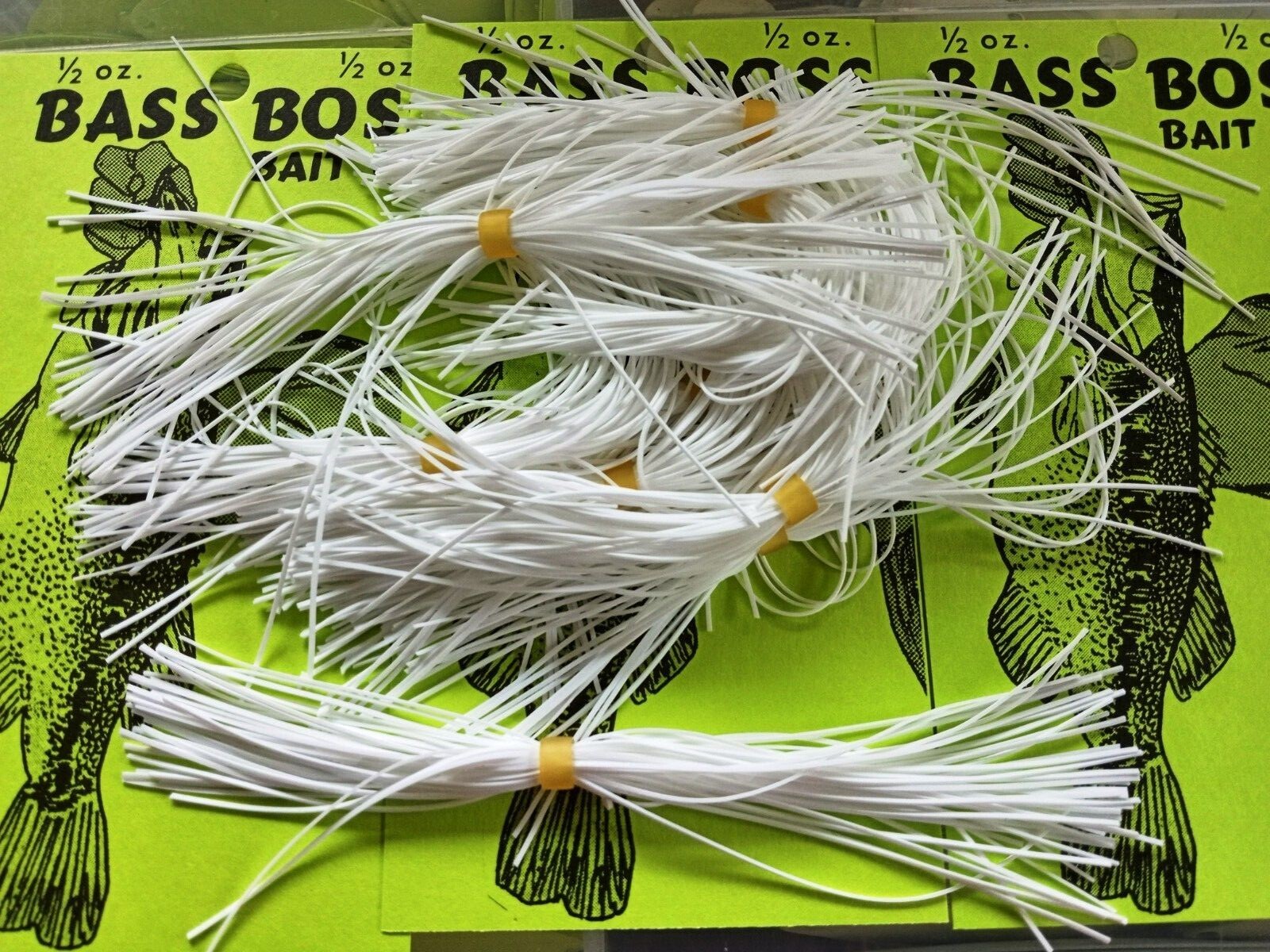 NEW BIO-SILK SILICONE FISHING SKIRTS-10 BRIGHT WHITE BANDED