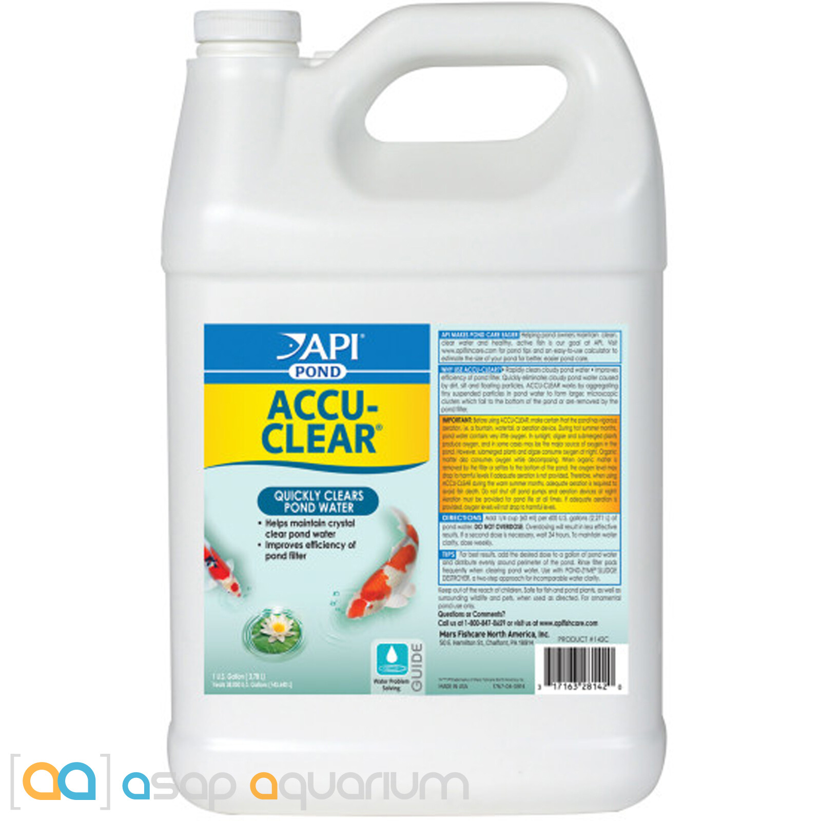 API Pond Accu-Clear 1 Gallon Quickly Clears Pond Water Fish Plant Wildlife Safe