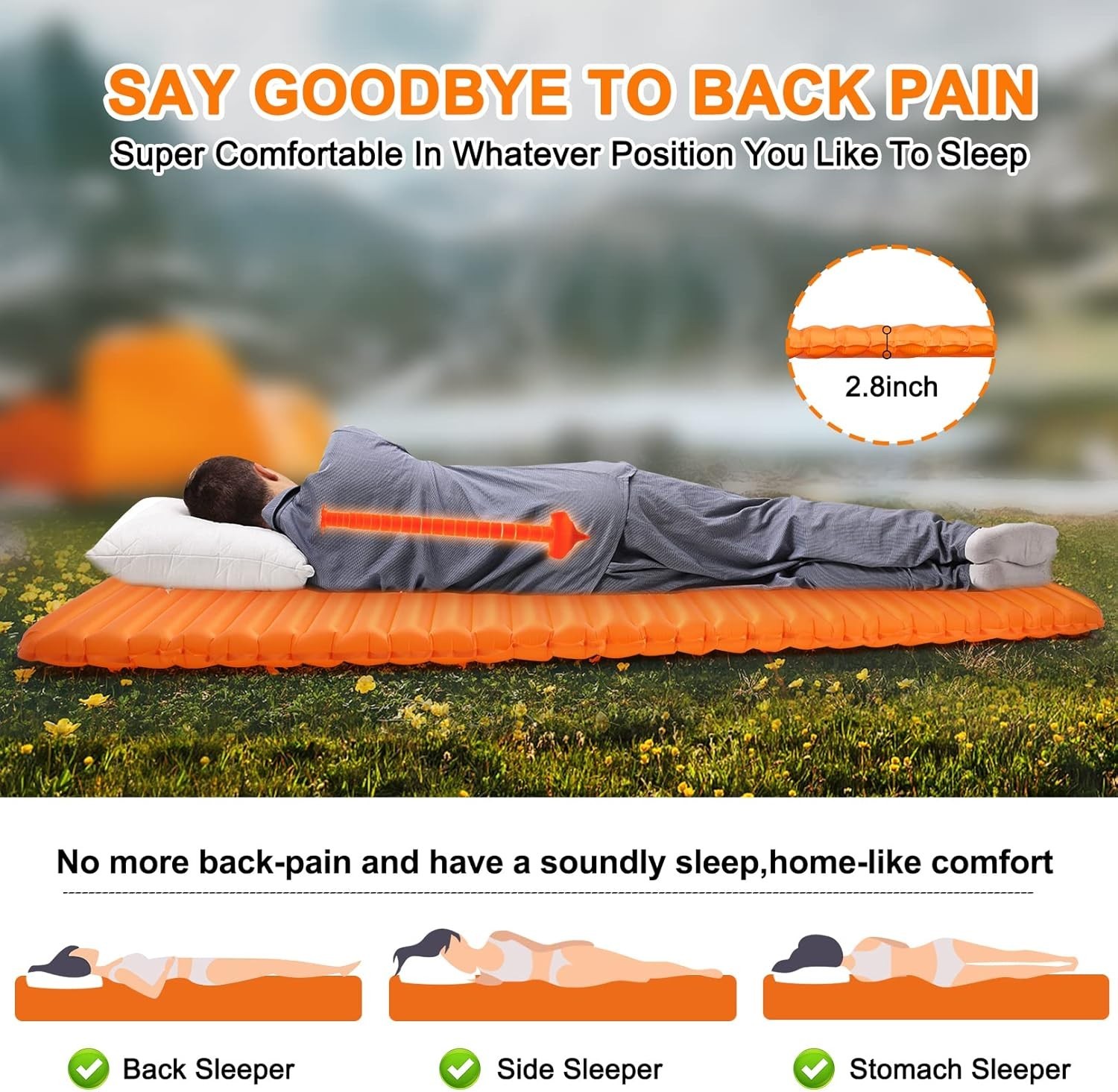 Portable Waterproof Sleeping Pad with Compression Bag - Perfect for Backpacking