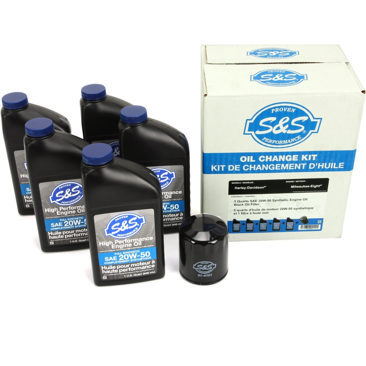 S&S Cycle Oil Change Kit S/B 162233-BLACK