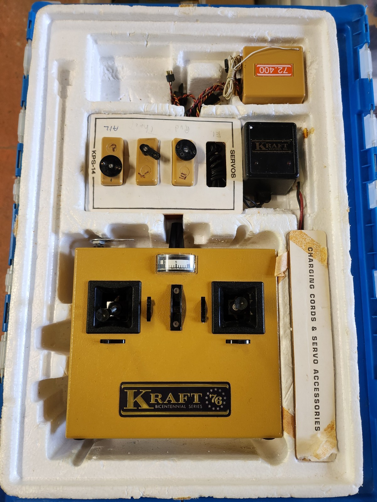 VTG Kraft 76 Bicentennial Series RC Transmitter 72.400 MHz Untested In Styrofoam