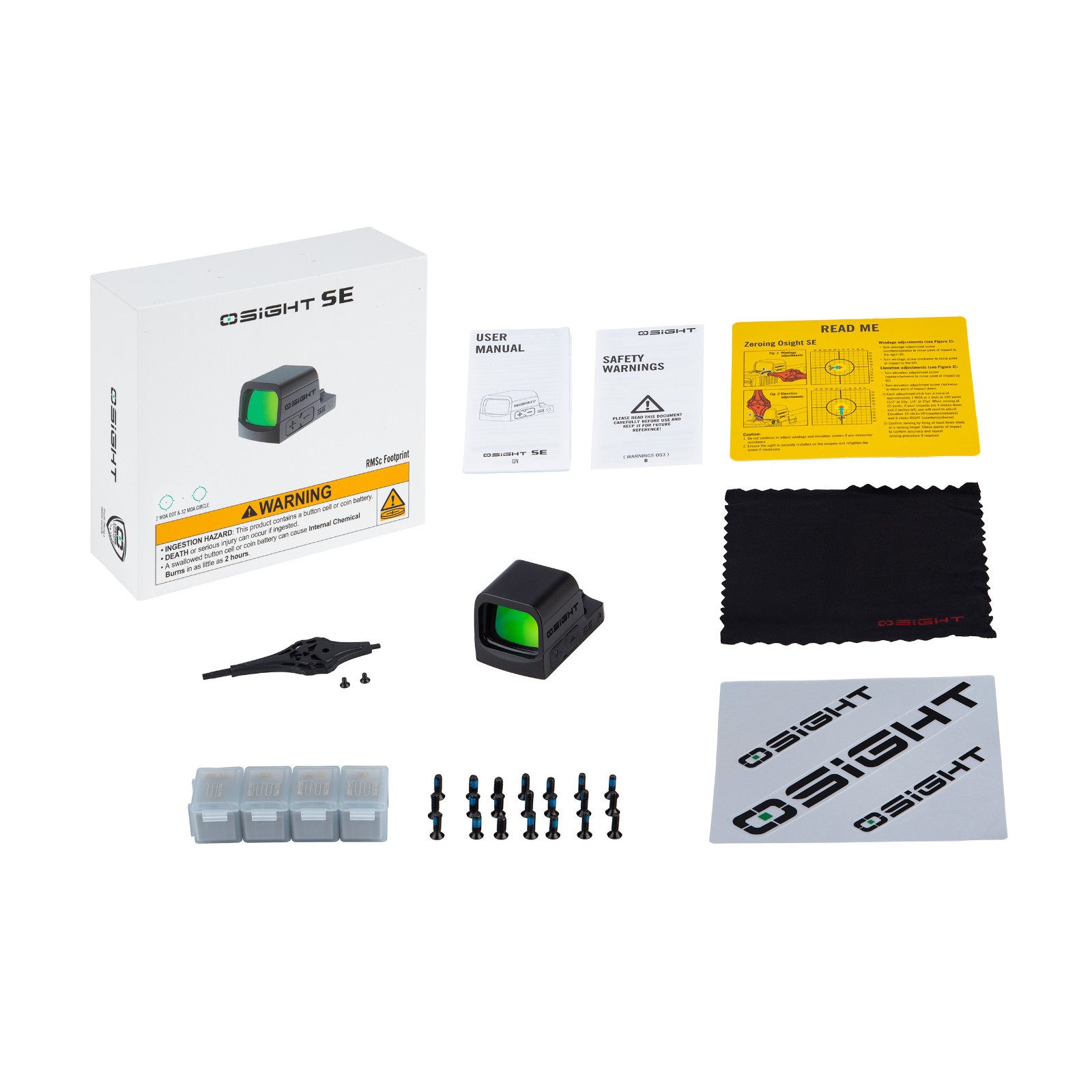 Osight SE Green 2 MOA Dot & 32 MOA Circle Enclosed Optic, RMSc Footprint