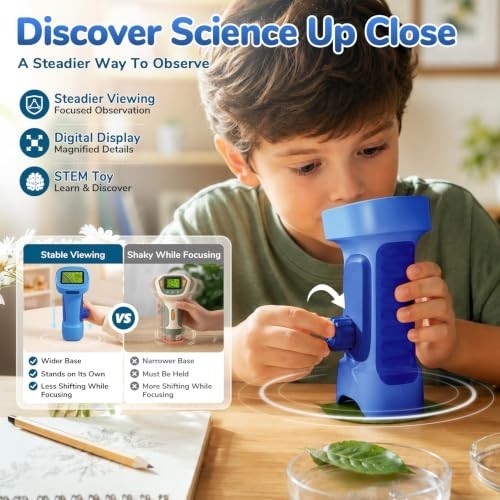 1000X Handheld Digital Microscope for Kids with 2.4" IPS Screen | Portable...