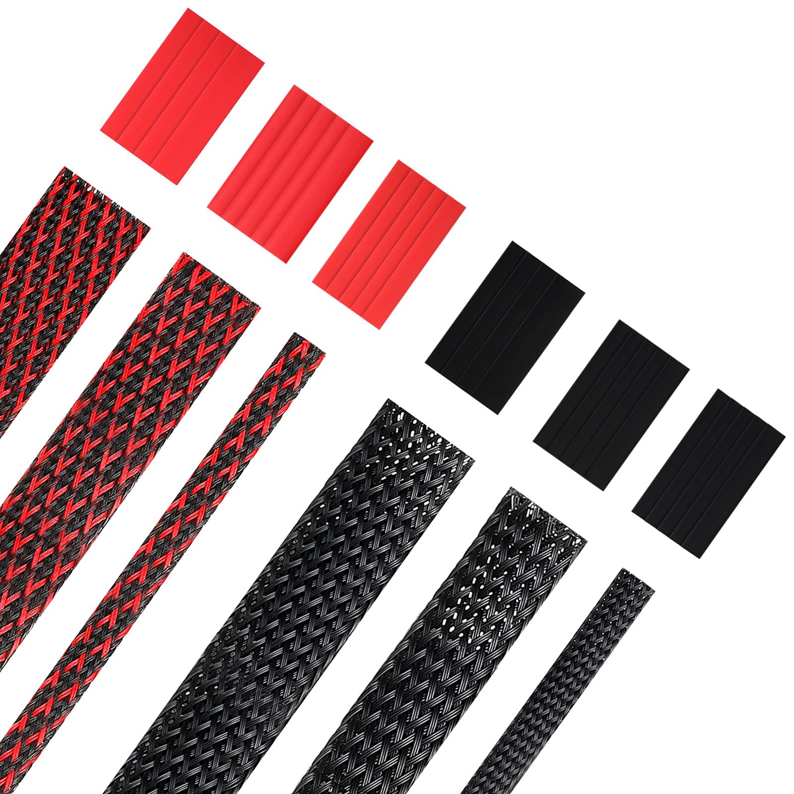 96ft Wire Loom Braided Cable Sleeve Covers Cord Management With 127 Pcs Tube Hea