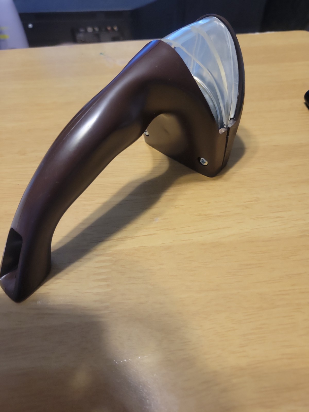 Vintage Cutco Kitchen Knife Sharpener Hand Held Pull Through Manual Brown