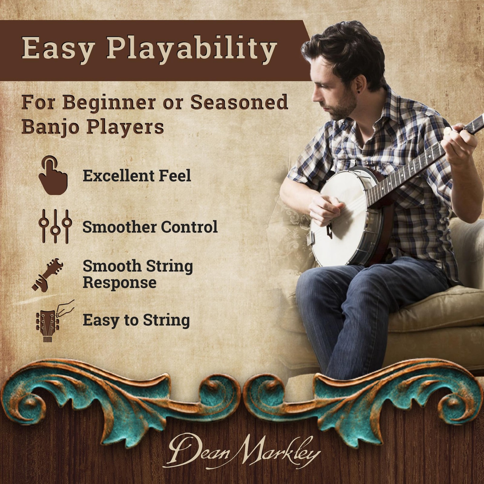 Dean Markley Banjo Strings 5 String Set, Medium Light Gauge 10-24, Silver