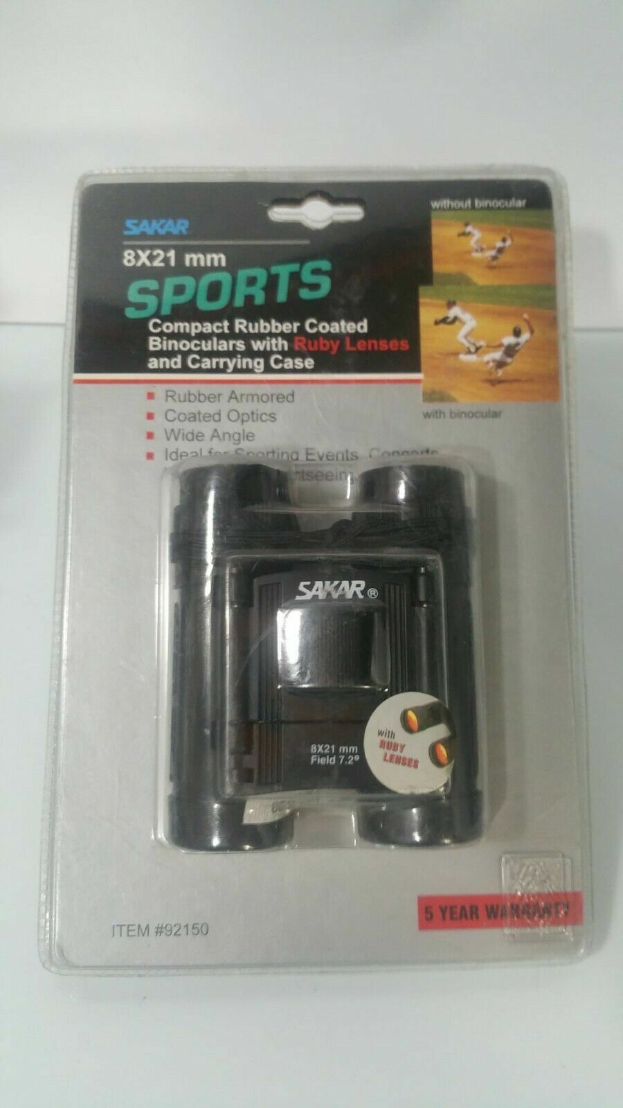Compact Rubber Coated Binoculars 8X21 For Outdoor Hiking Travel Sports With Case