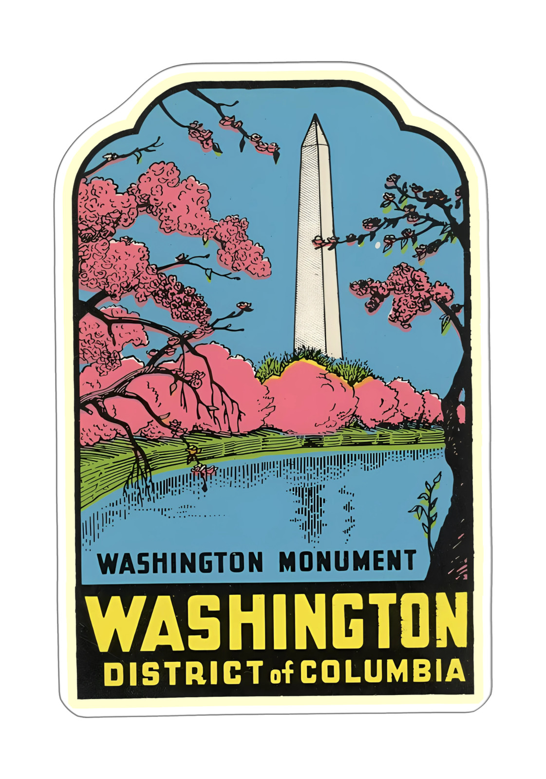 WASHINGTON D.C. Monument Vintage Sticker Decal