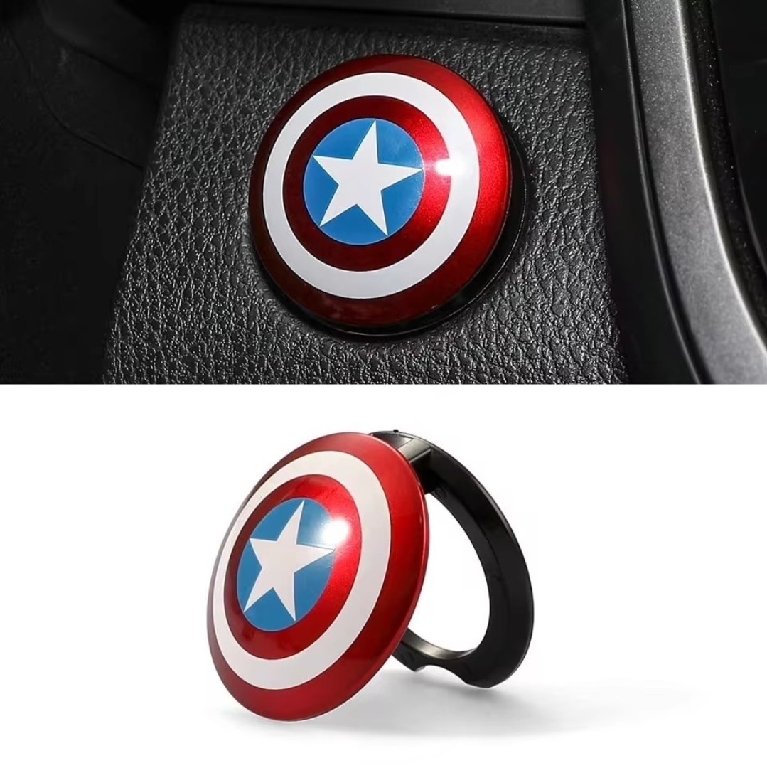 CAR STOP START IGNITION BUTTON COVER CAPTAIN AMERICA FLIP ENGINE SWITCH
