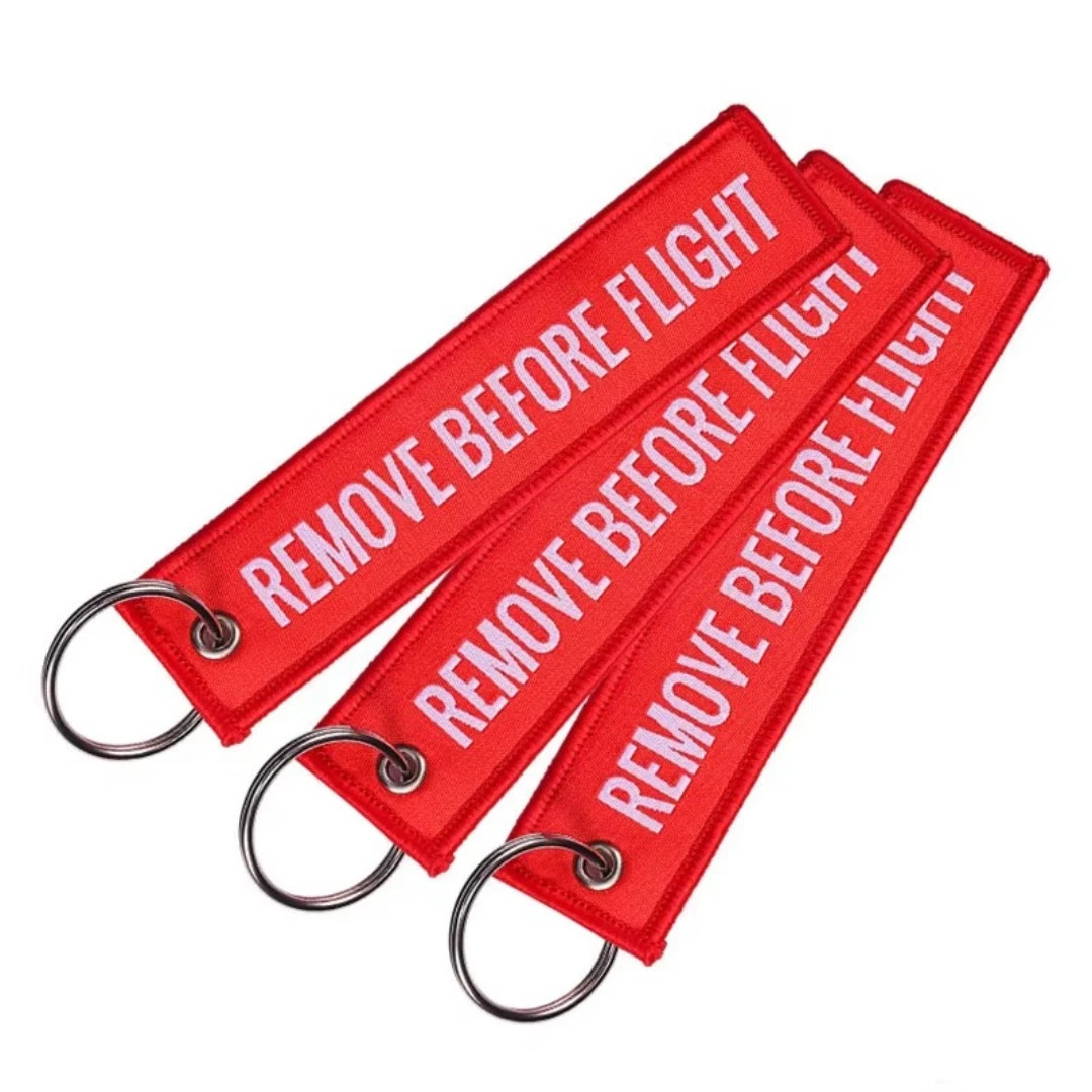 1/2/3Pcs Remove Before Flight Woven Key Chain Special Luggage Label Red Chain Ke