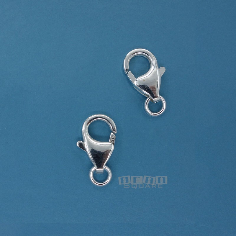 2 Sterling Silver 7 x 12mm Lobster Claw Clasps plus 4.7mm Open Jump Rings #33244
