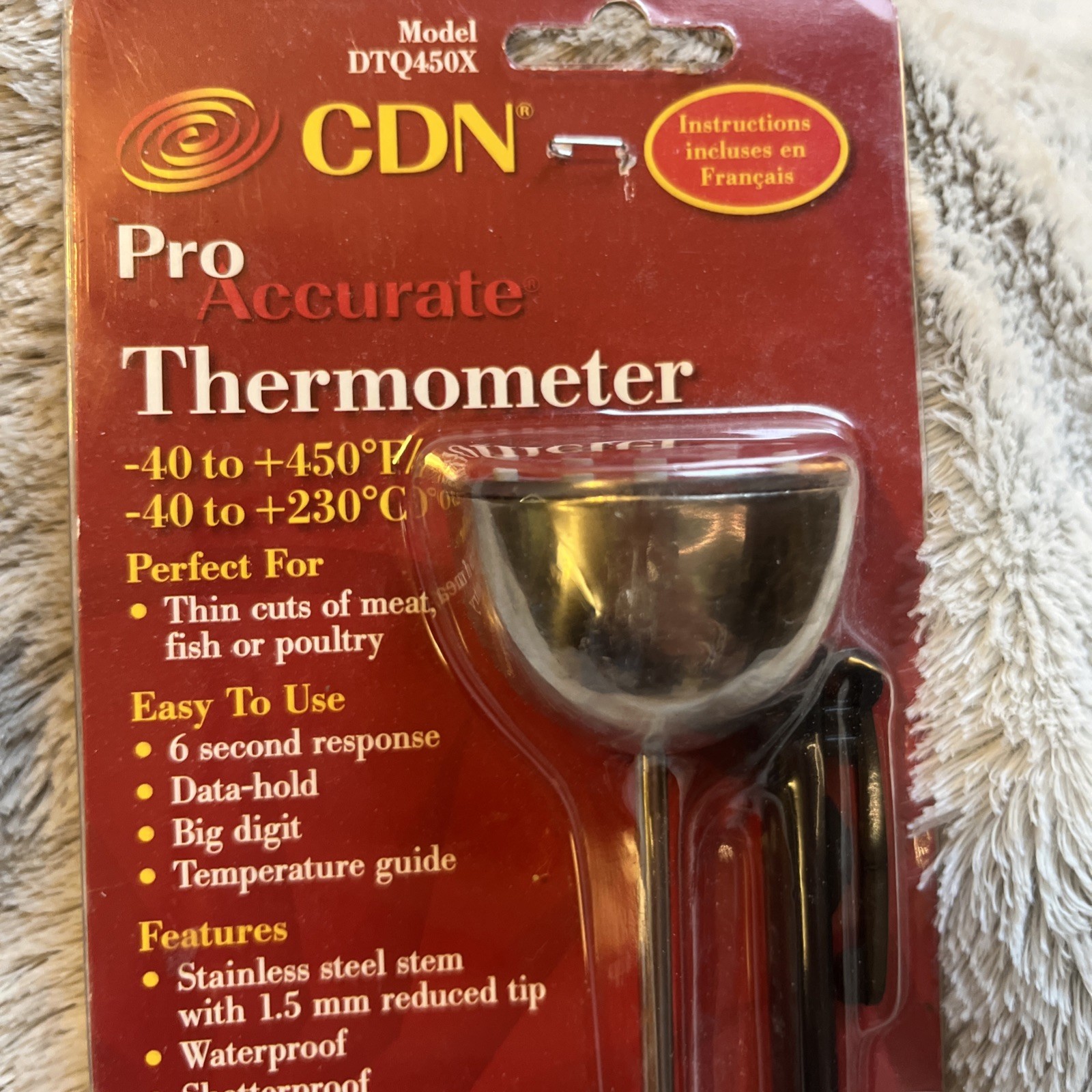 CDN Pro accurate Thermometer Thin Tip Model DTQ450X Perfect For Thin Cuts