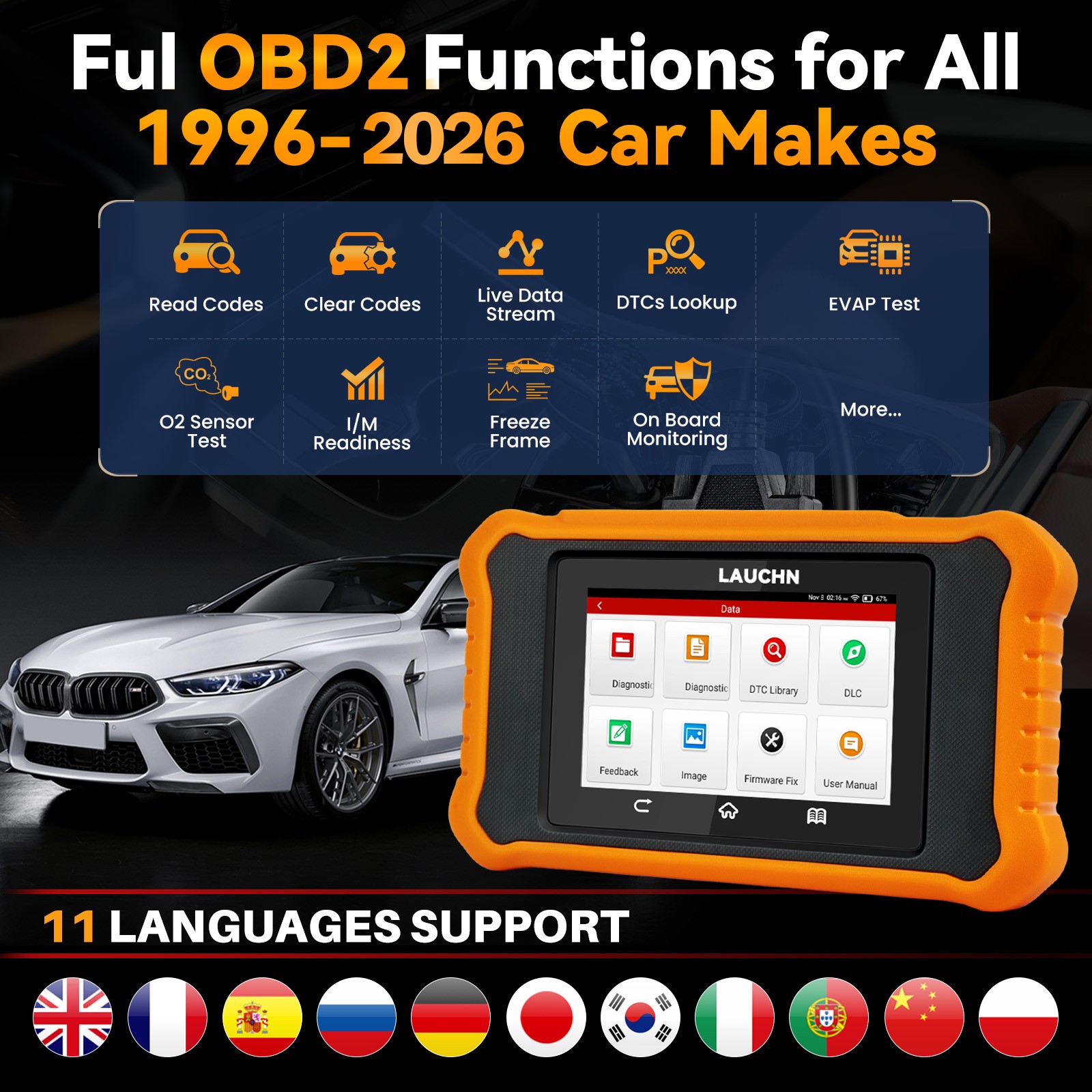 LAUNCH X431 Creader Elite V2.0 for Benz Bidirectional Diagnostic Tool Scanner US