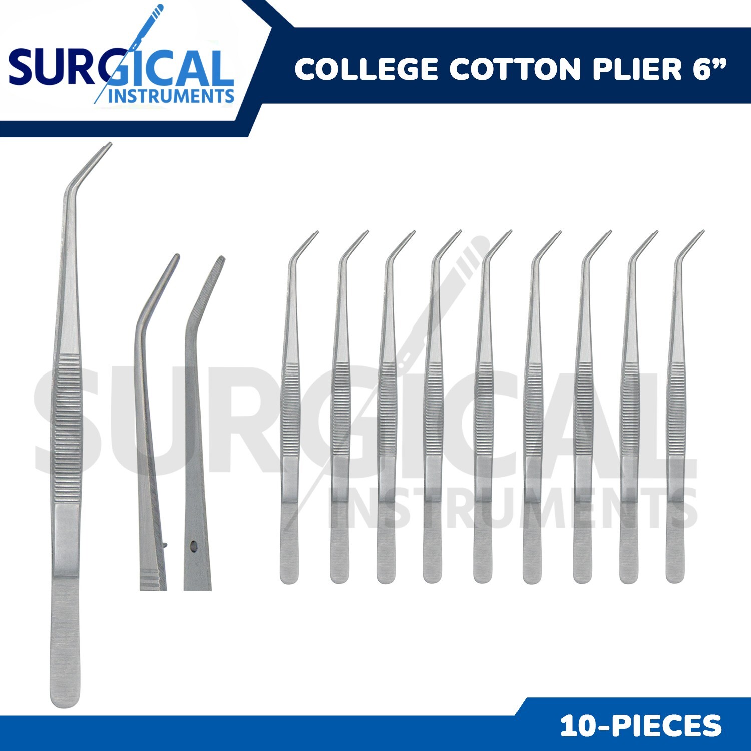10 Pcs College/Cotton Dressing Pliers 6" Dental Instruments German Grade