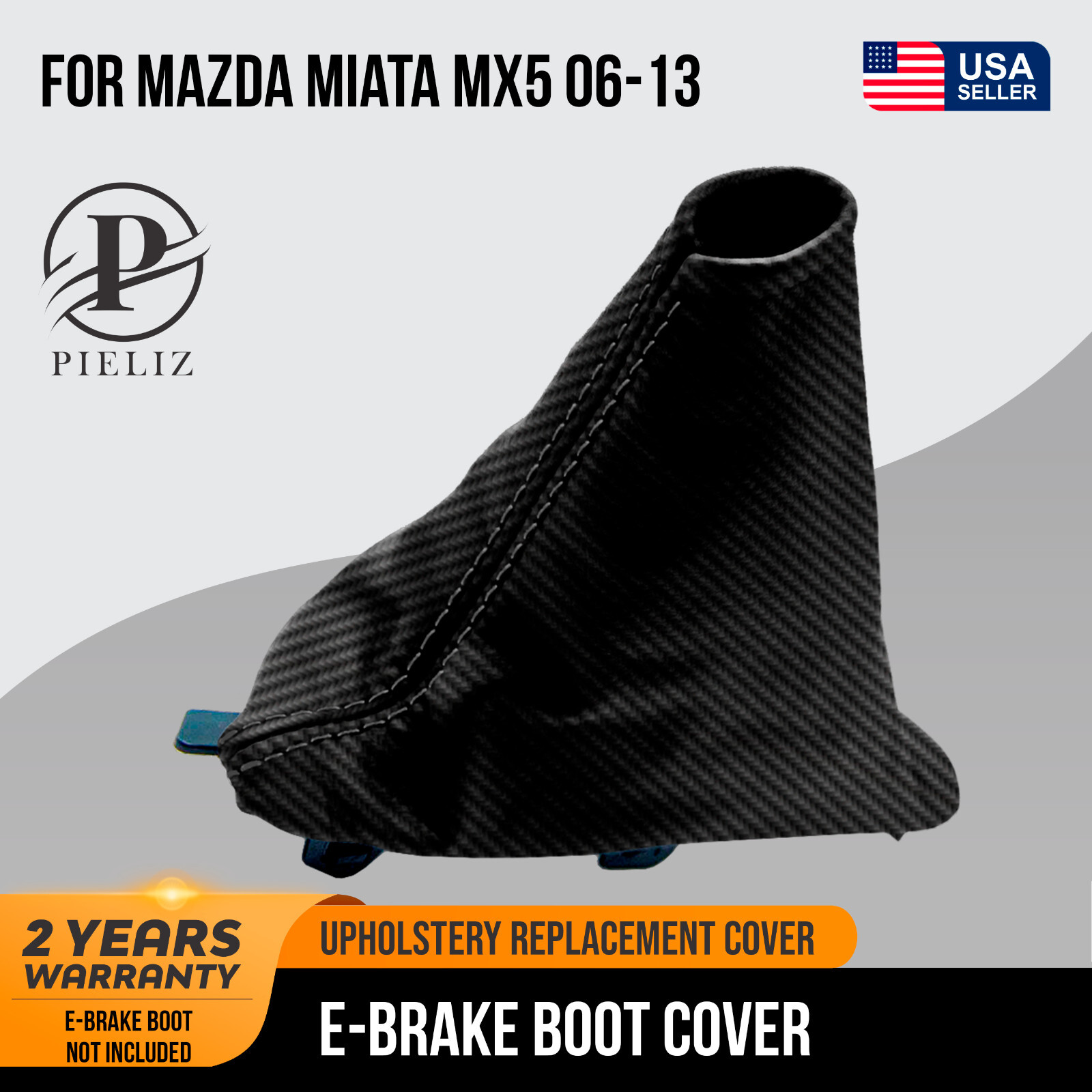 E Brake Boot Cover PVC Carbon Fit for Mazda Miata MX5 06-13 Black