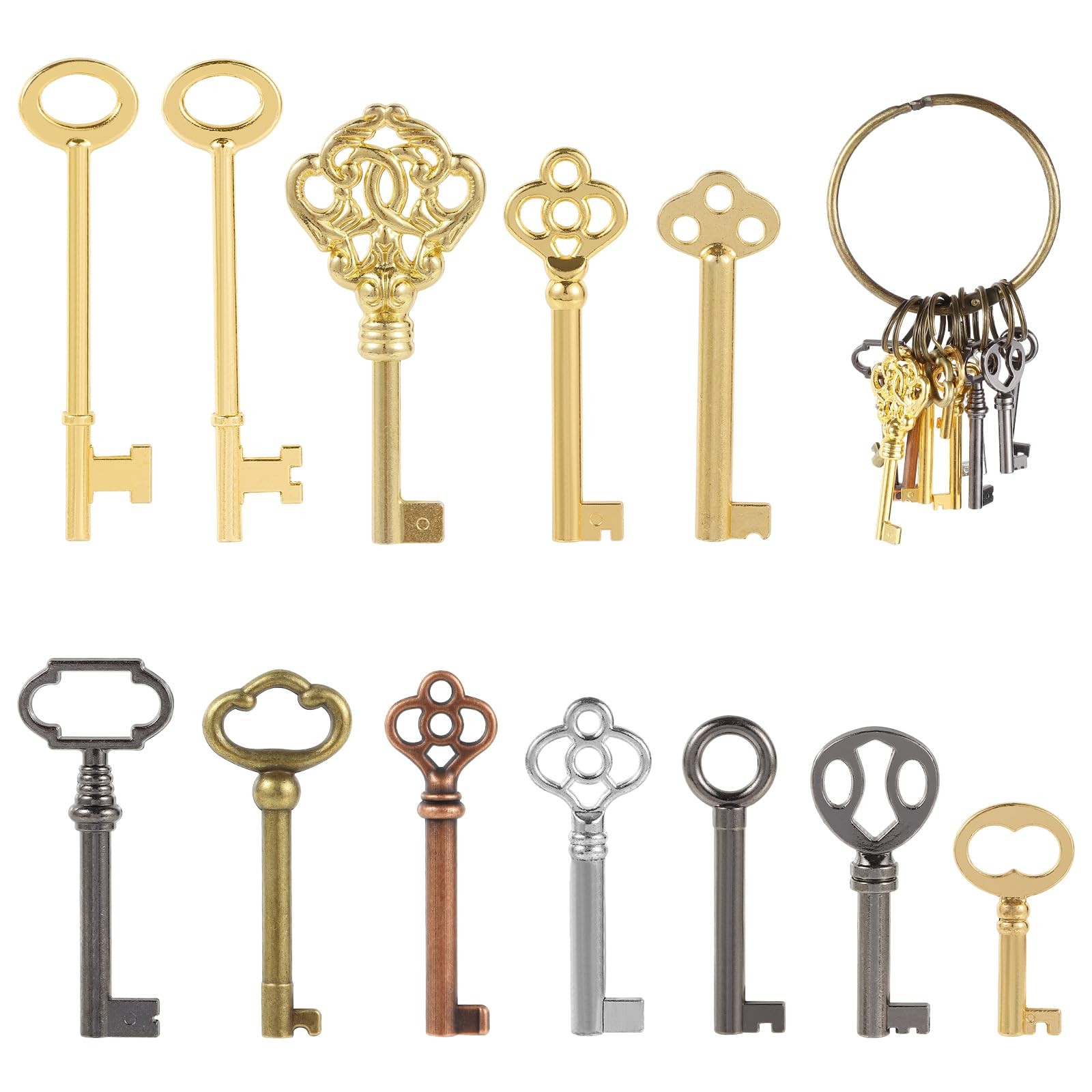 12PCS Hollow Barrel Skeleton Key, Universal Skeleton Key, Decorative Vintage ...