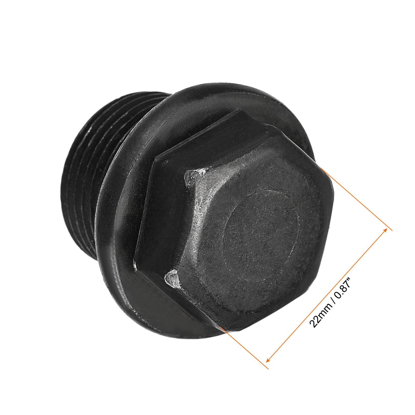 Outer Hex Head Socket Pipe Fitting Plug M22x1.5 Male Thread Carbon Steel 2Pcs