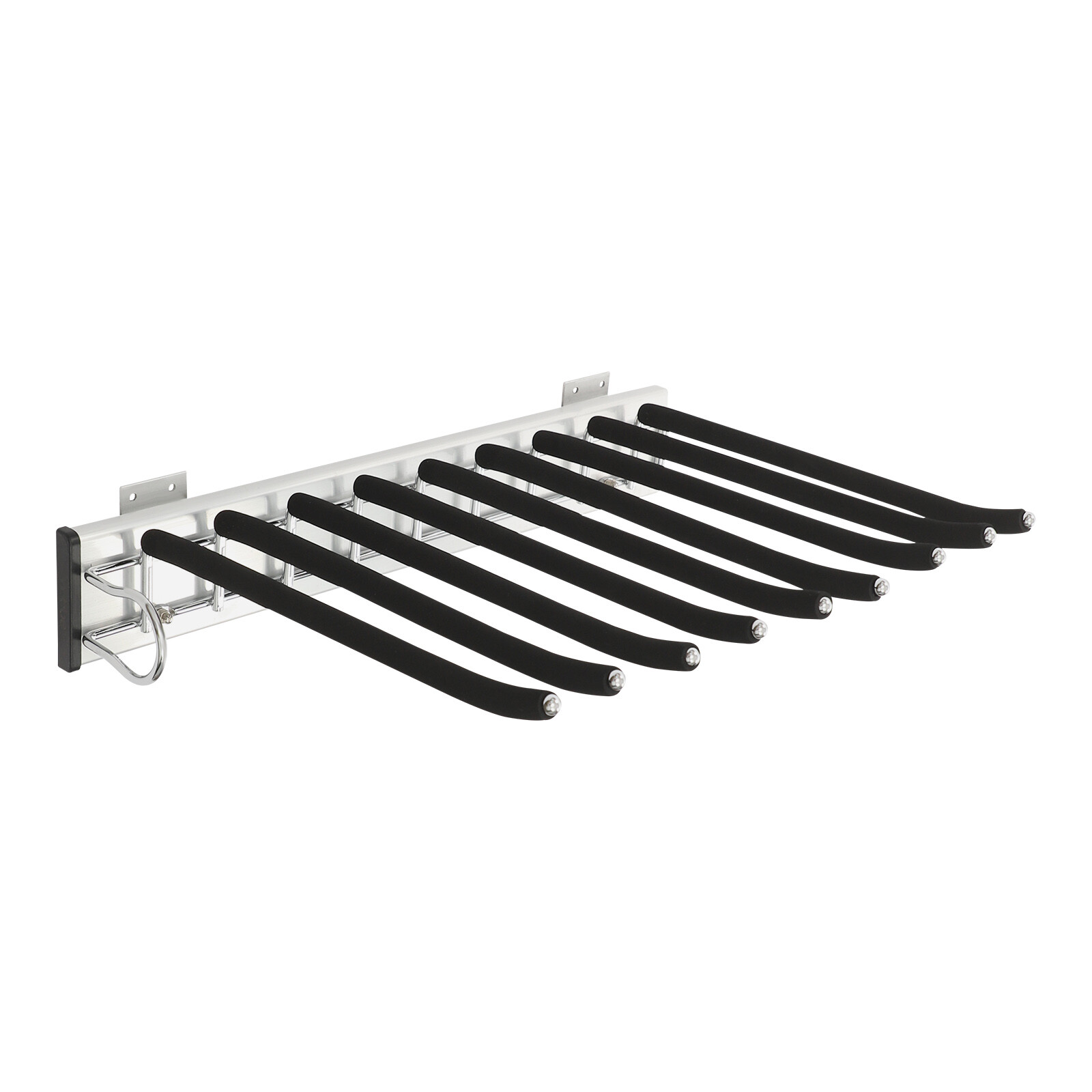 Durable Wall-Mounted Trouser Rack with Smooth Round Balls and Handle