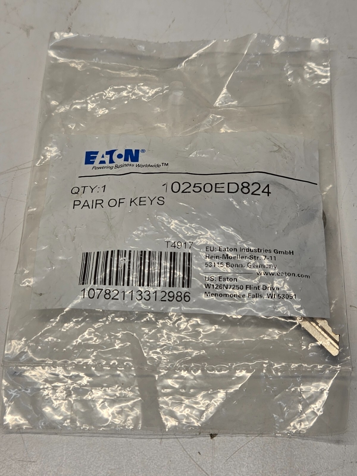 Eaton 10250ED824 Selector Switch Pushbutton Keys Pair 30mm 10250T NEW c1-10