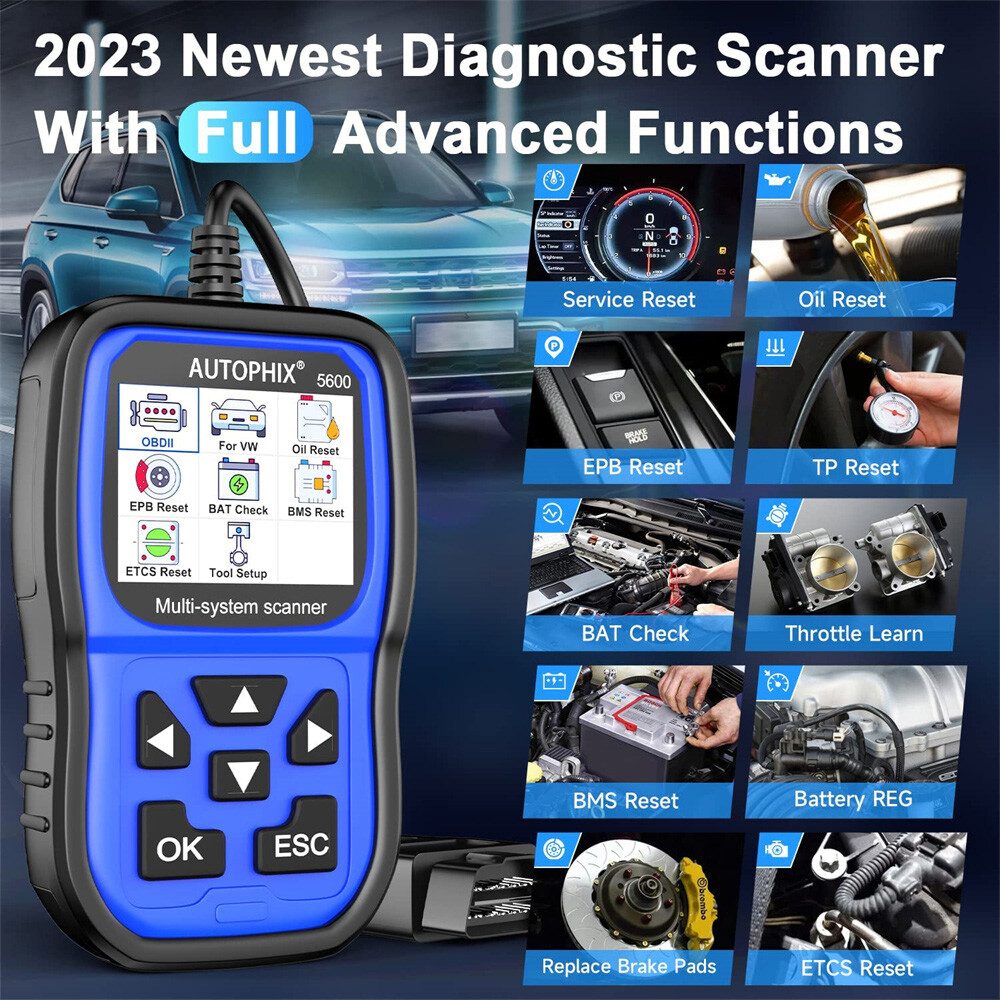 All System Diagnostic For VW/Audi OBD2 Scanner Battery Registration EPB TPMS ABS