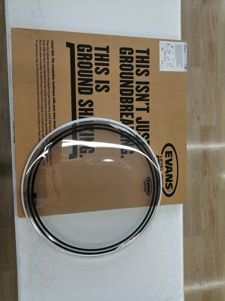 EVANS Drum Head TT18EC2S Used