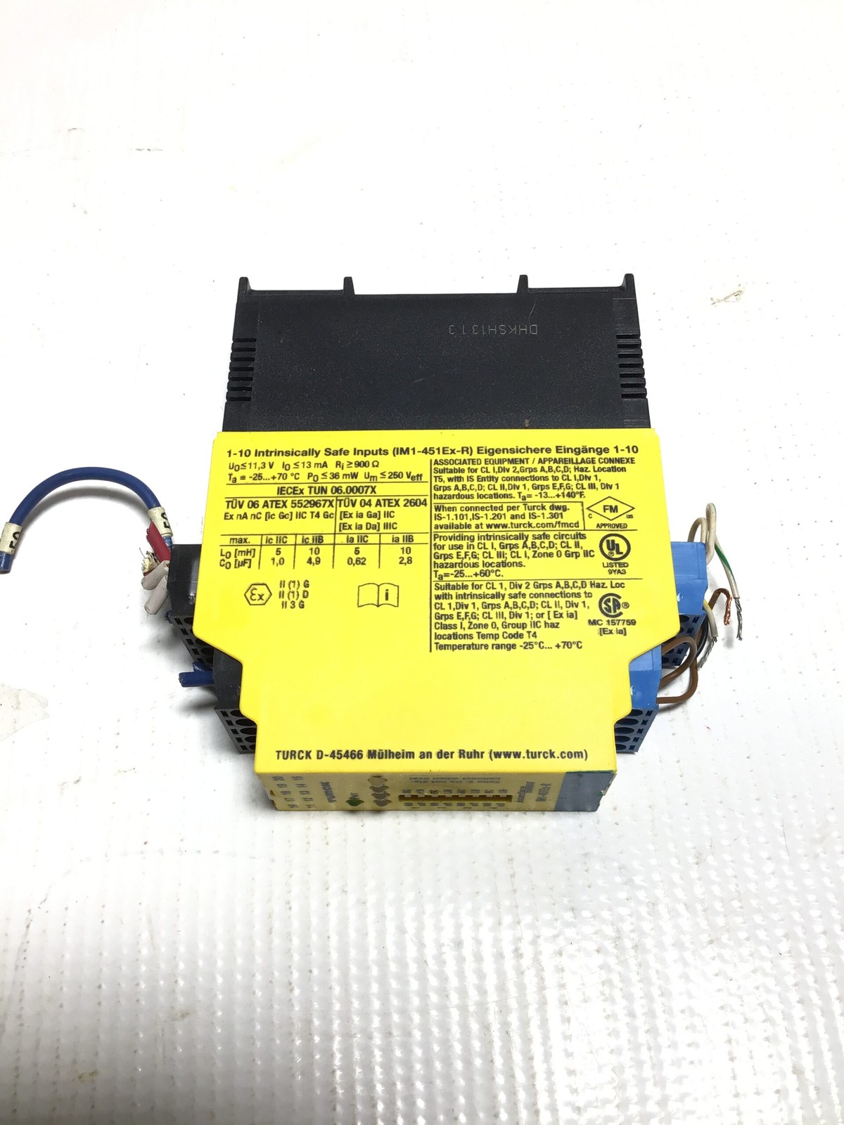 Turck IM1--451Ex-R Switching Amplifier 1-10 Instrinsically Safe Inputs
