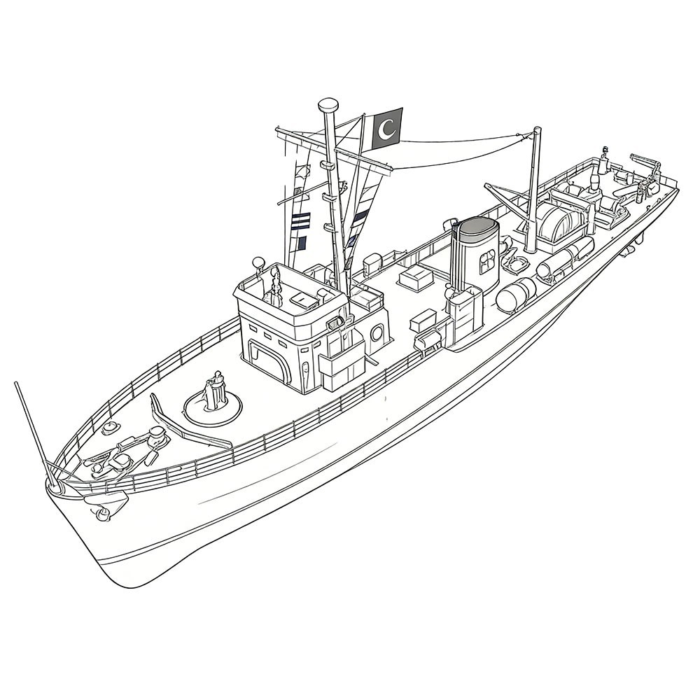 MRY-SFW 166 1/350 Military Model  USS Adjutant Class Minesweeper Water Line