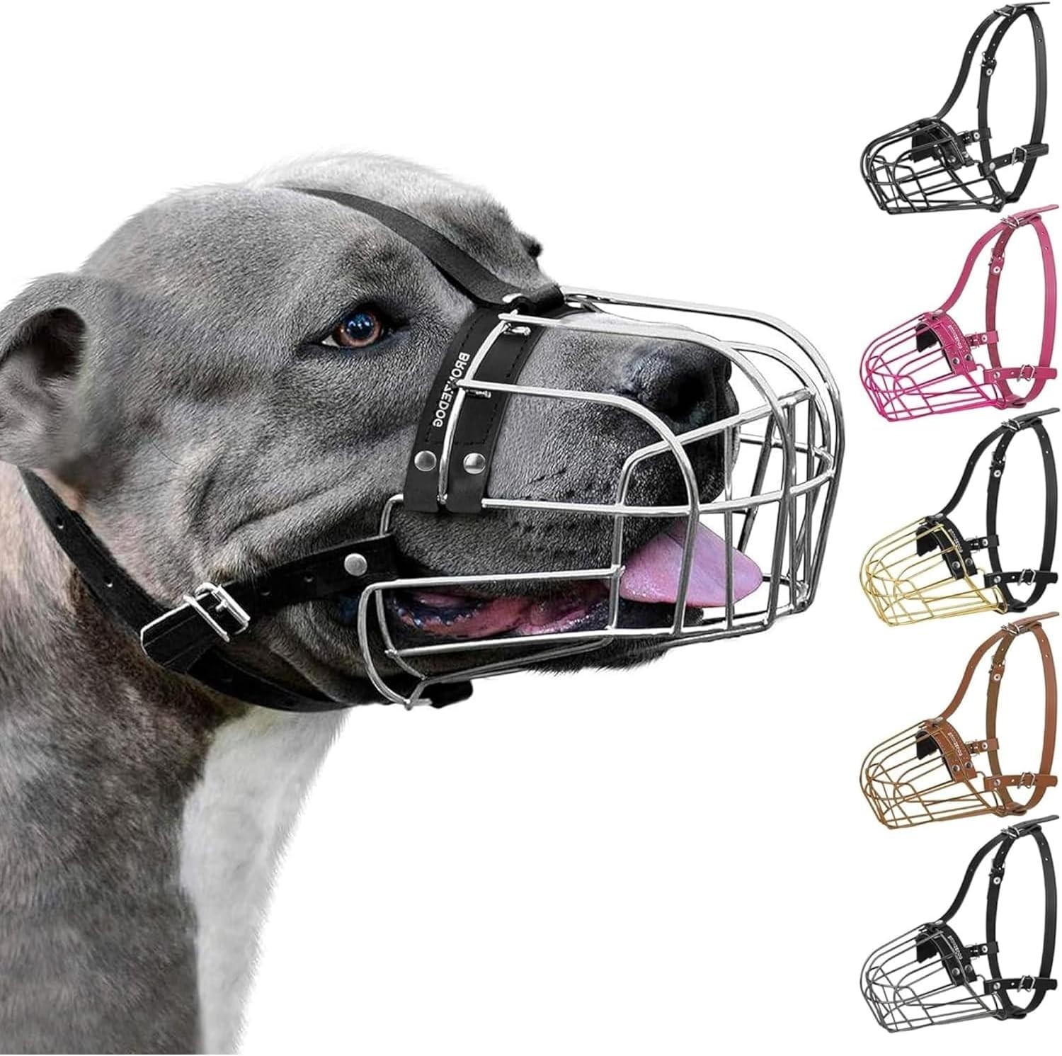 Adjustable Dog Muzzle for Pitbulls & Amstaff - Safe & Breathable Design