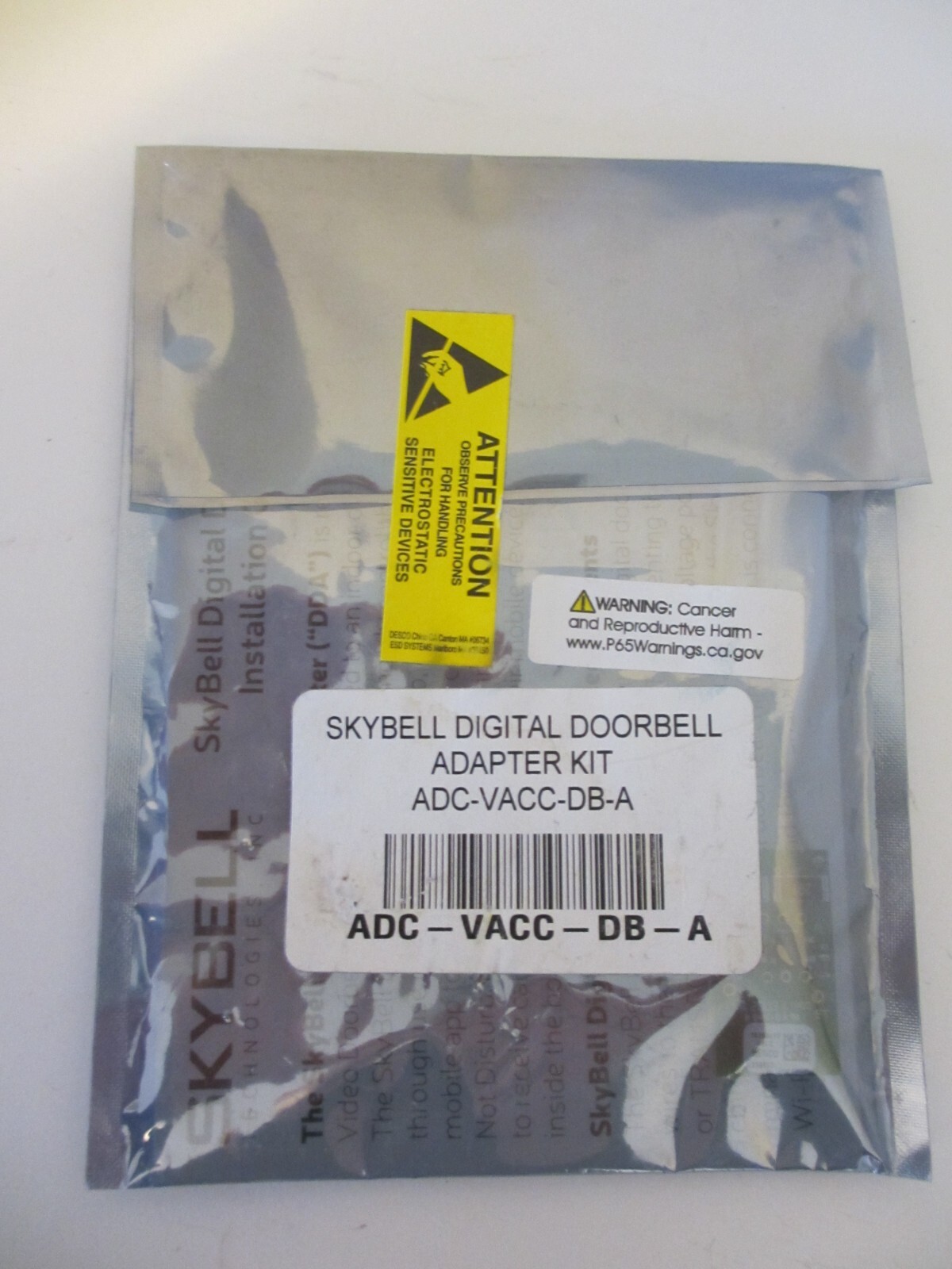 Skybell Digital Doorbell Adapter Kit ADC-VACC-DB-A, New