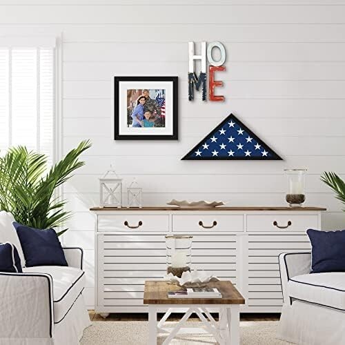 USA American Flag Case Frame Memorial Flag Display Case Table Wall Hanging Black
