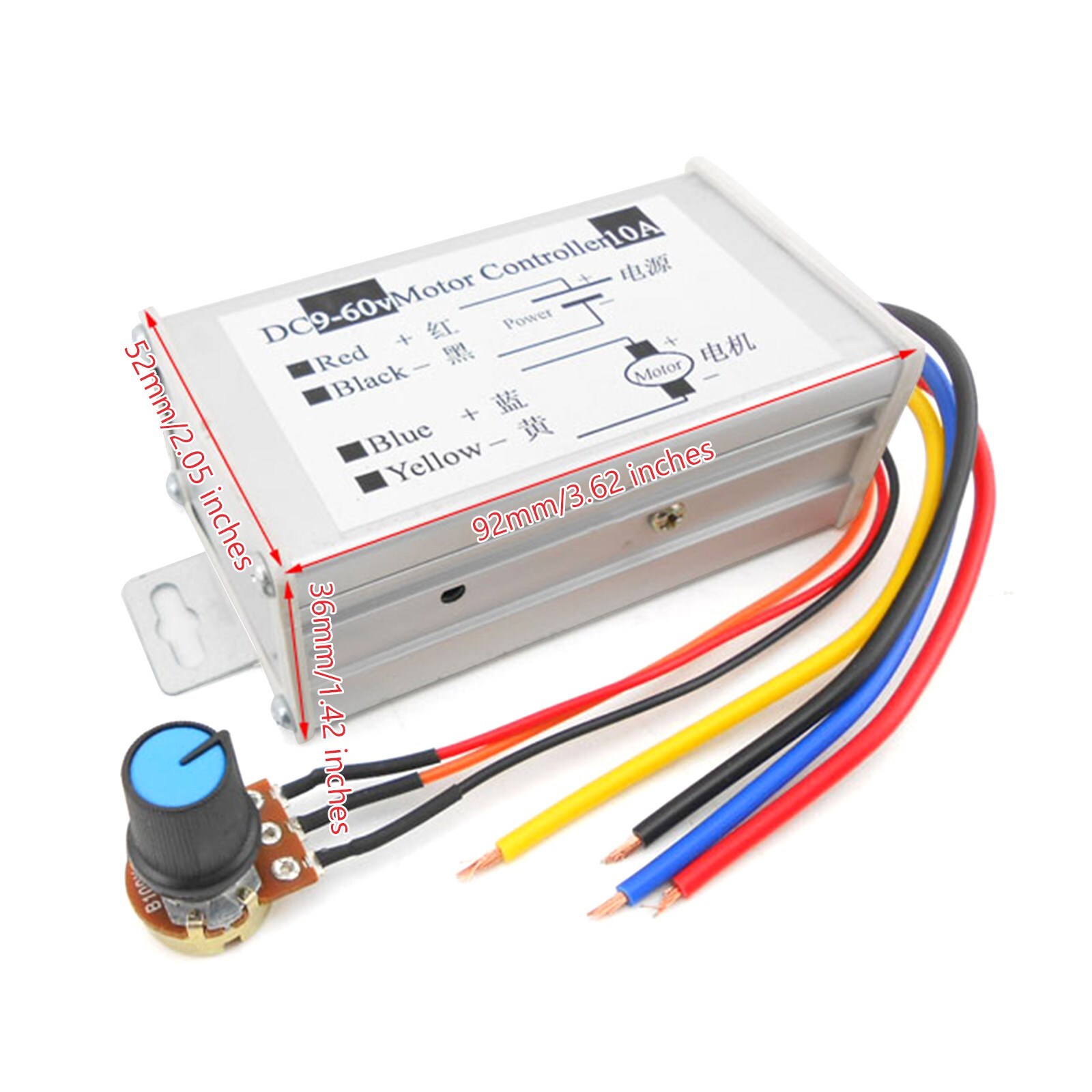 12V 24V Max 20A PWM DC Motor Stepless Variable Speed Control Controller US