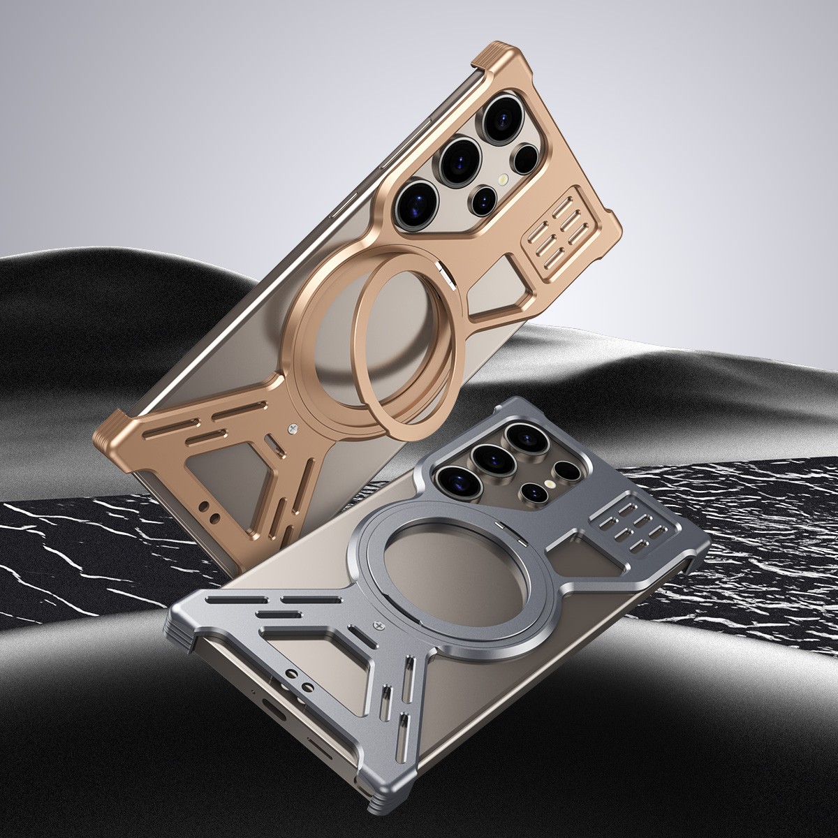 Metal Frame Bumper Ring Stand Case For Samsung Galaxy S26 Ultra S25 S24 S23 S22