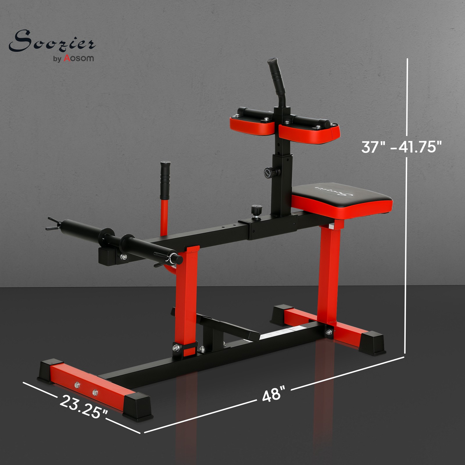 Seated Calf Leg Extension Machine, 440lbs Capacity, Adjustable, Olympic Posts