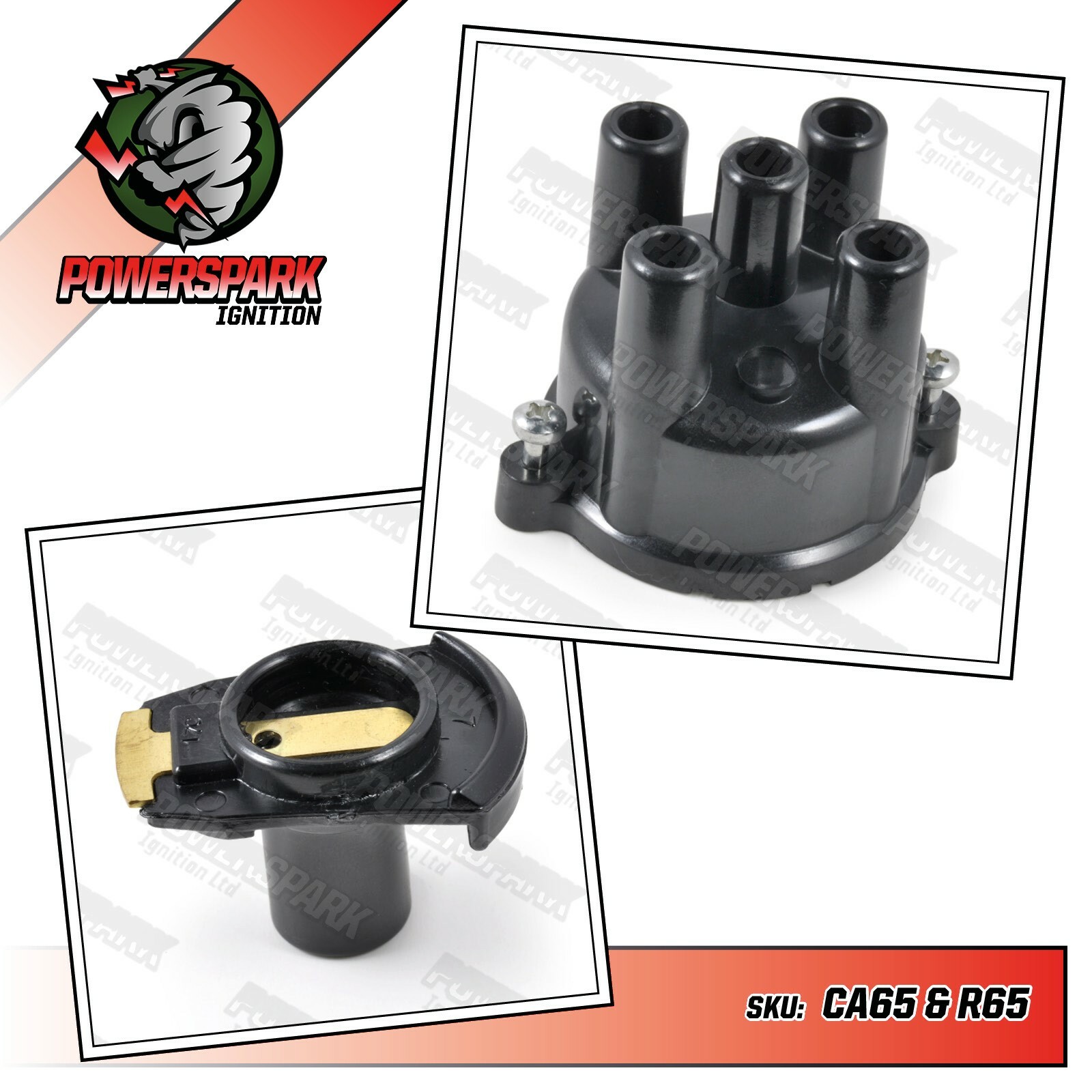 Powerspark Lucas 65D Rotor Arm and Distributor Cap replaces DRB147C DDB182