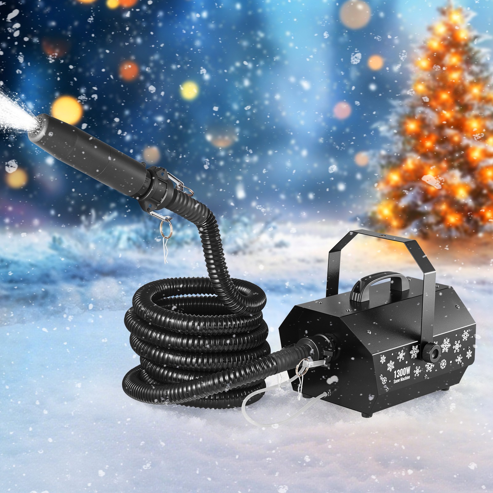 VEVOR Snow Machine 1300W Wireless Remote Control Handheld Hanging Snow Maker