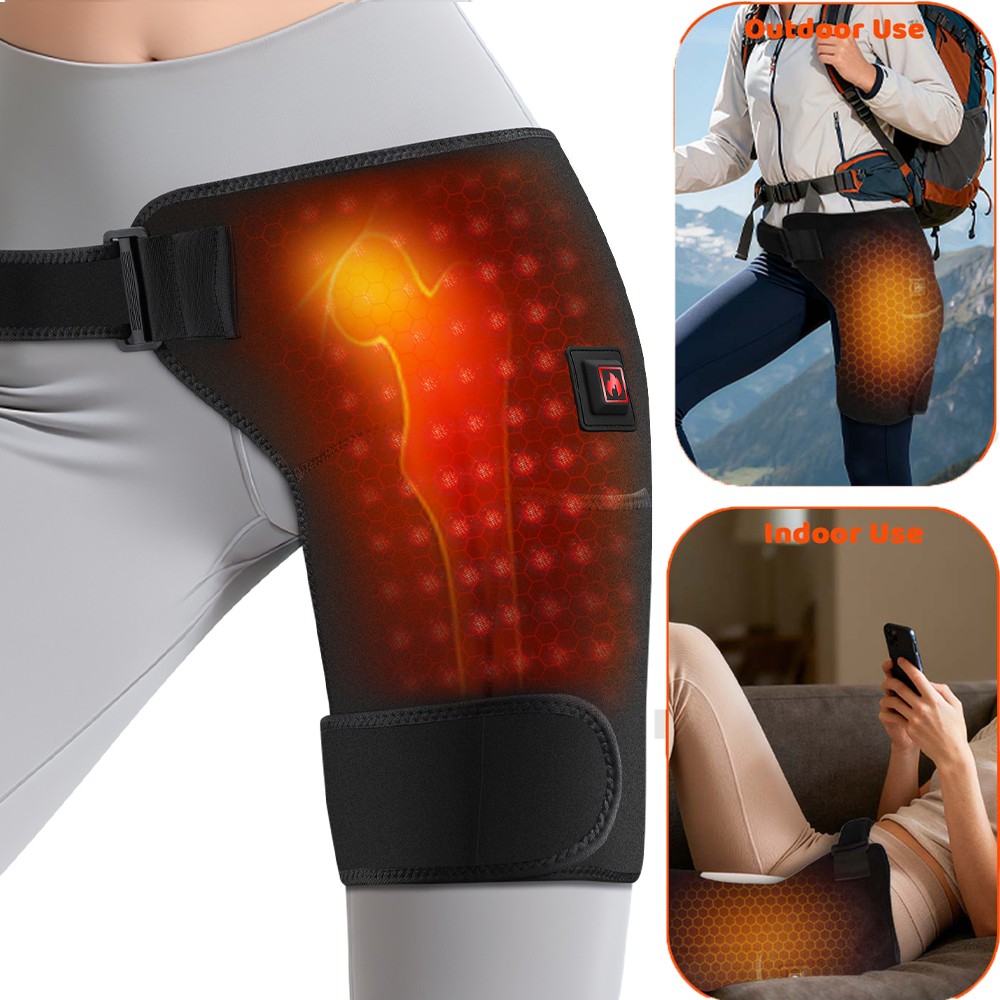 660nm Red Light Therapy Hip Heating Brace for Sciatica Pain Relief Left or Right