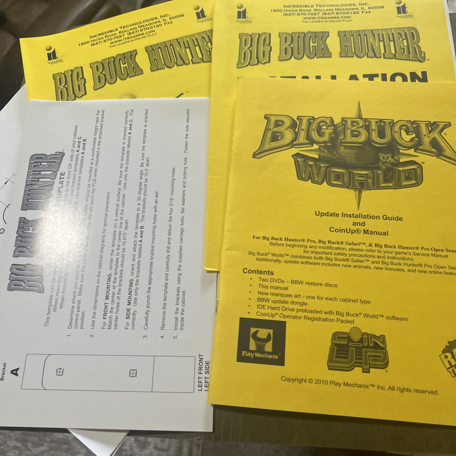 Original Factory Big Buck World Set Raw Thrills arcade Video game Owners manual