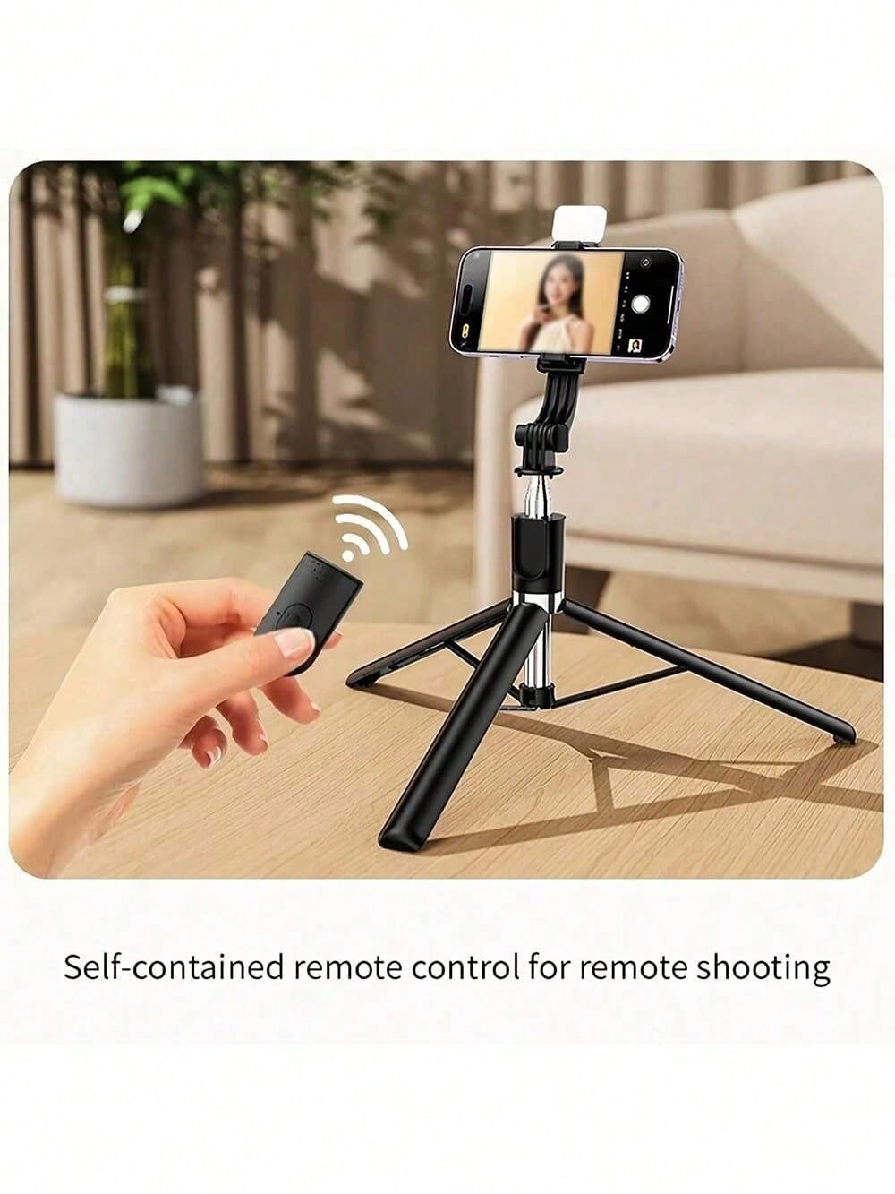 70in Extendable Selfie Stick Tripod w/ Wireless Remote & Fill Light