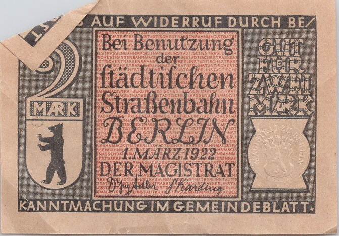 Germany Notgeld Berlin 50 Pfennig 1922 Vintage Paper Money Banknote VG