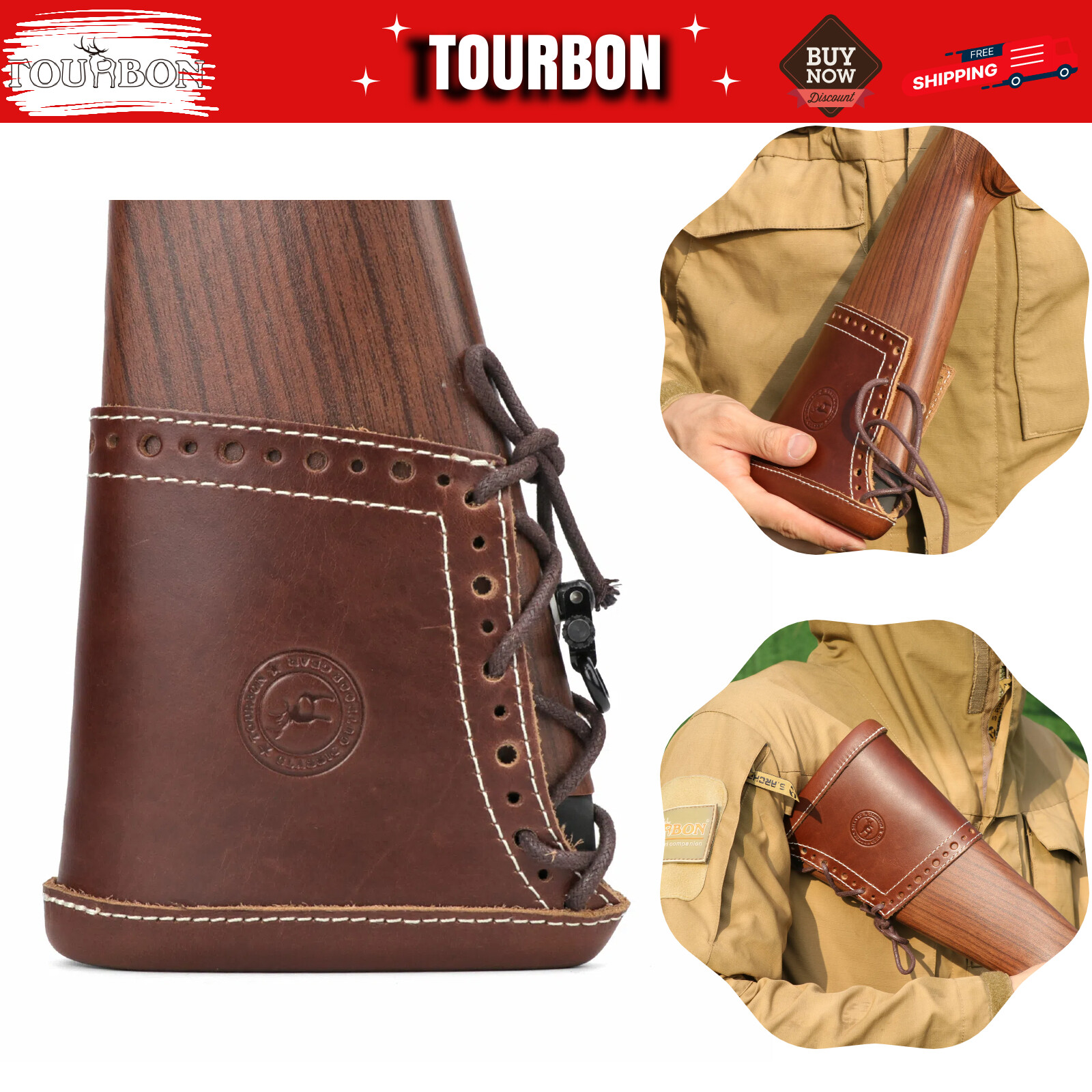 Leather Rifle Stock Cushion Slipon Shotgun Recoil Pad Adjustable