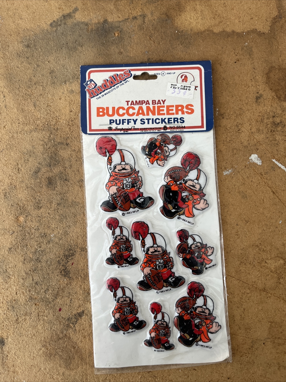 Tampa Bay Buccaneers Puffy Stickers 1983