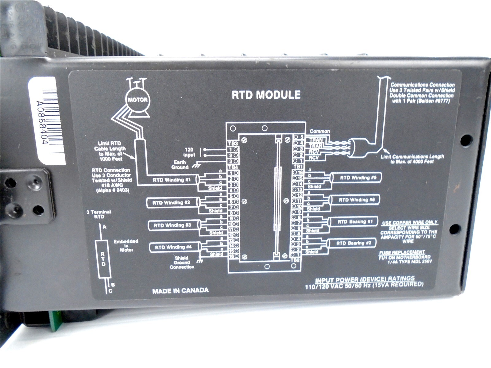 ALLEN BRADLEY - 1406-R16 - Programmable MOTOR PROTECTOR - RTD MODULE -Guaranteed