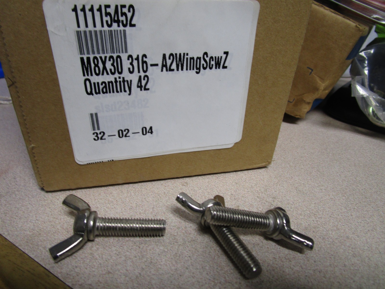 M8-1.25 x 30 A2 Stainless Steel DIN 316 Wing Screw QTY 3