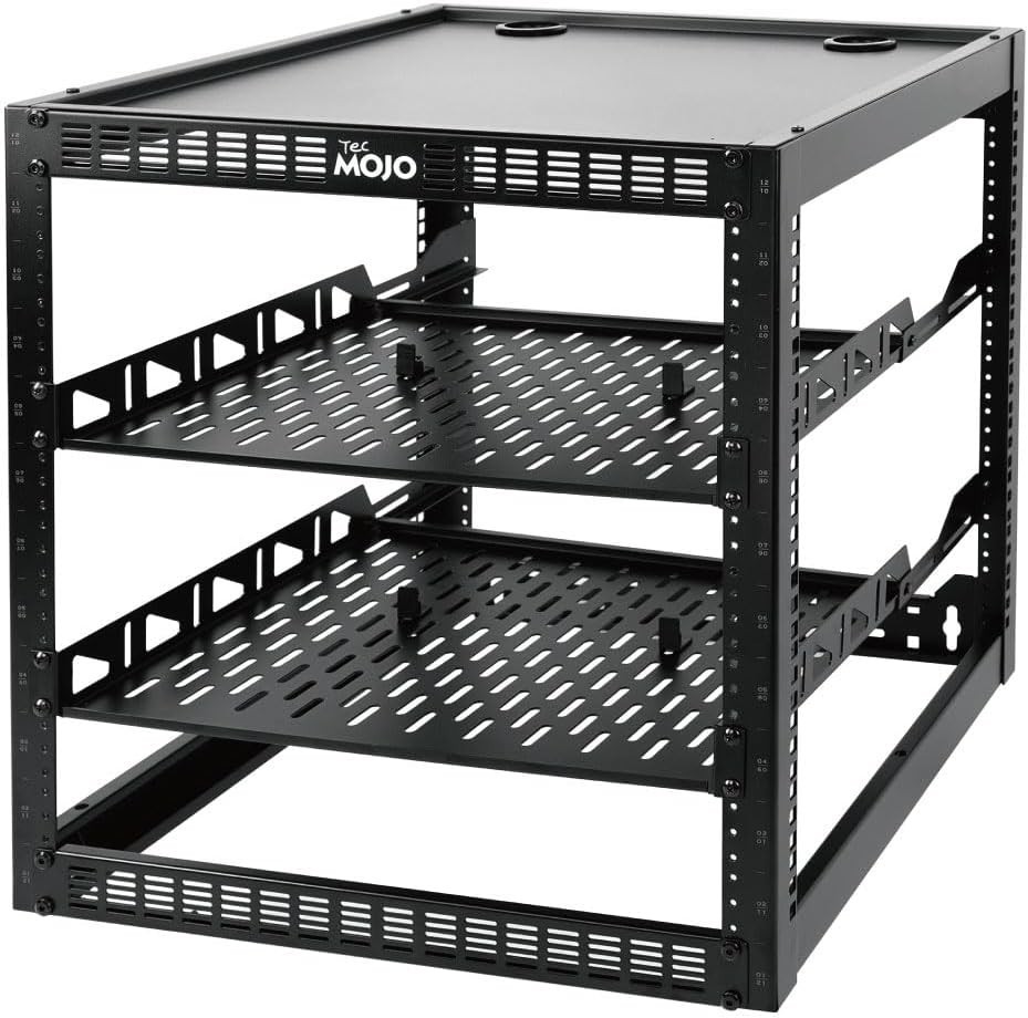 12U Open Frame Network Rack for IT & AV Gear, AV Rack Floor Standing or Wall ...